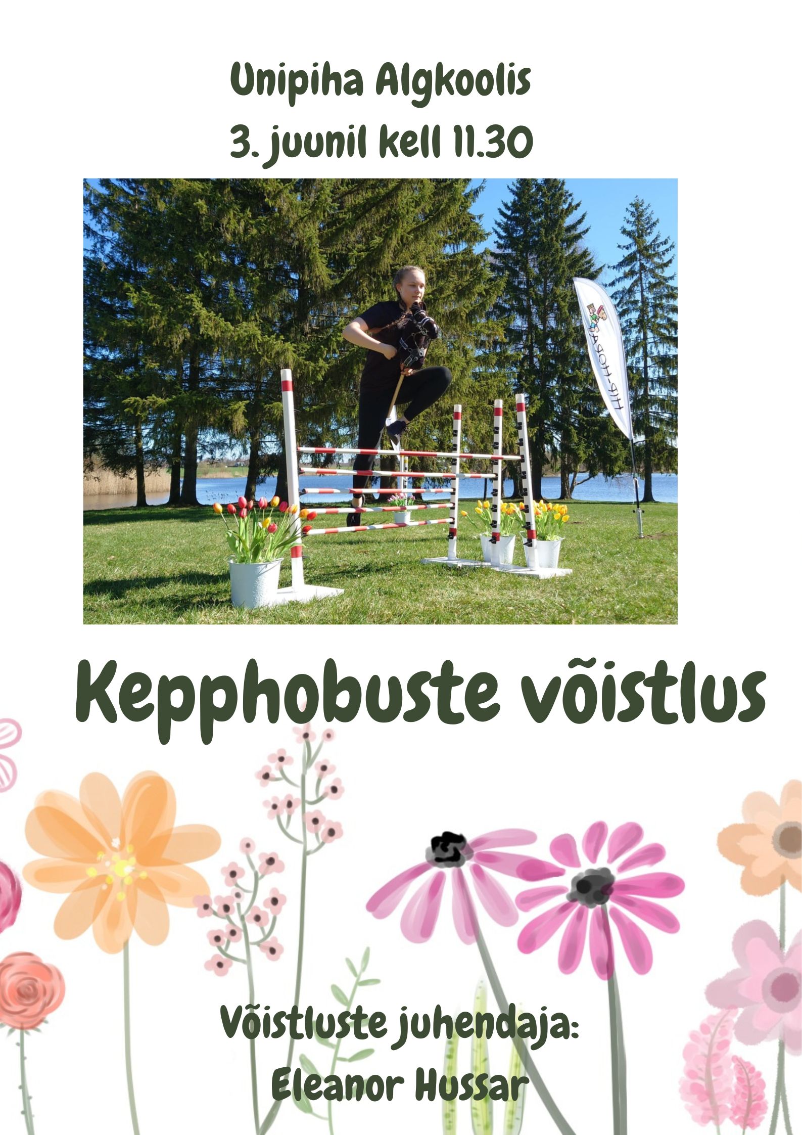 Kepphobuste ehk hobihobuste vigursõidu võistlus toimub teisipäeval 3. juunil Unipiha kooli õuel. Sündmus algab kell 11.30 ja lõppeb orienteeruvalt 12.30. Lapsi 