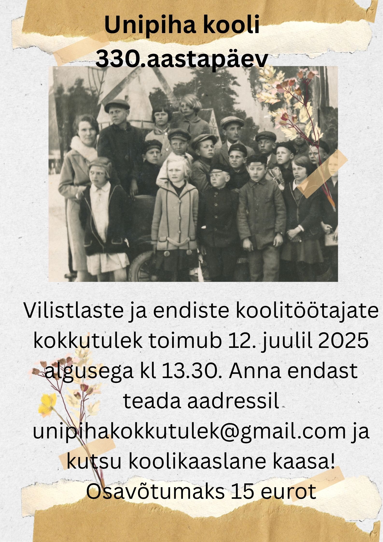 Saame kokku 12. juulil Unipiha kool, kus nüüd käivad meie kandi lapsed, keda küll hirmus väheseks on jäänud, meenutab Jaaku ja ta õpetust suure aastapäevapeo ja